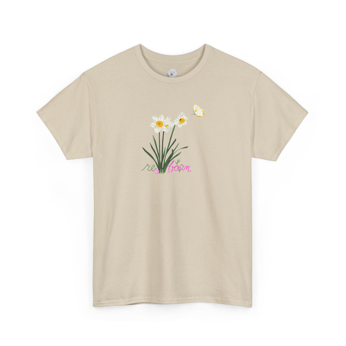 Daffodil Bouquet Tee — "re-born" Floral Graphic T‑Shirt