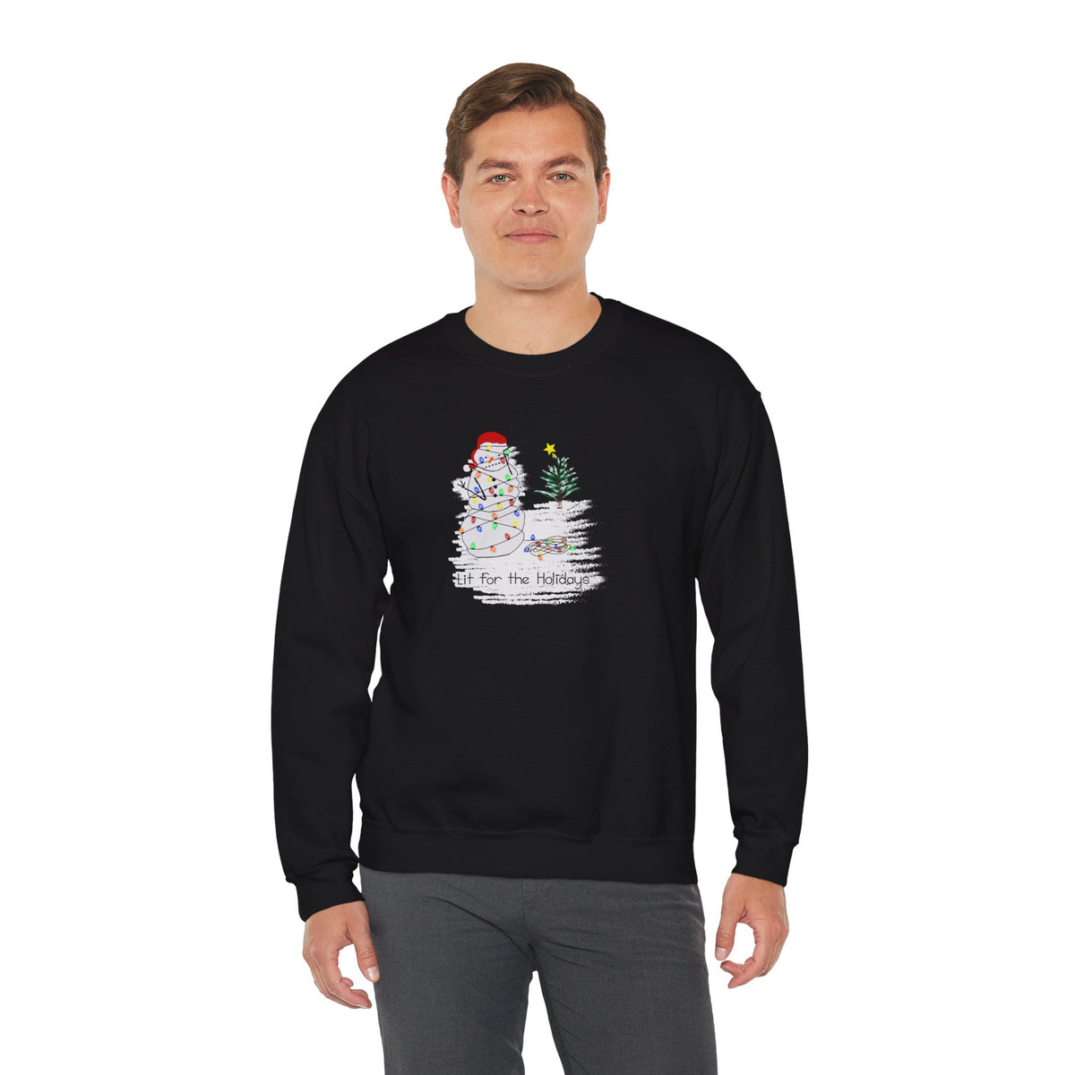 Winter Snowman Crewneck Sweatshirt – 'Lit for the Hollidays'