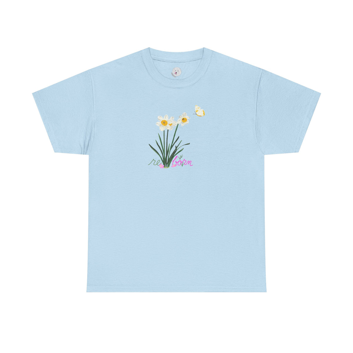 Daffodil Bouquet Tee — "re-born" Floral Graphic T‑Shirt