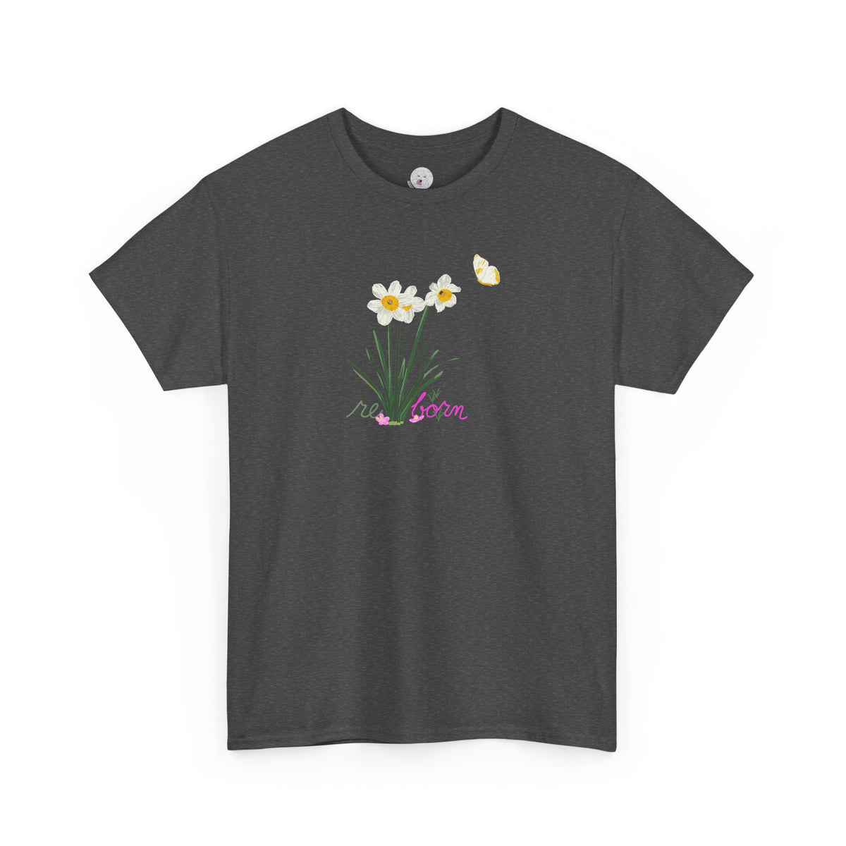 Daffodil Bouquet Tee — "re-born" Floral Graphic T‑Shirt