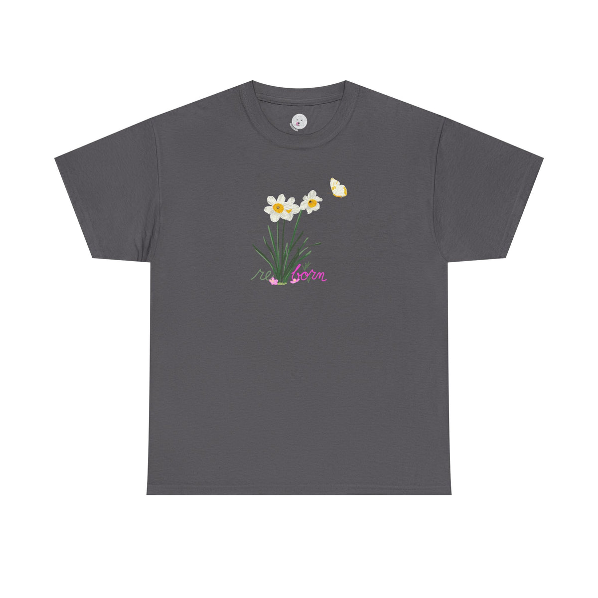 Daffodil Bouquet Tee — "re-born" Floral Graphic T‑Shirt
