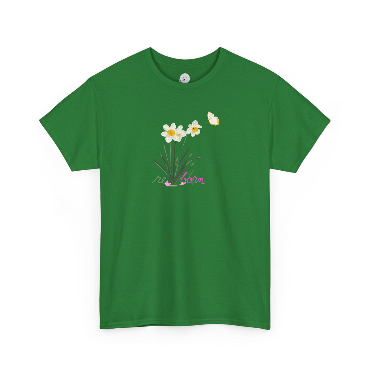 Daffodil Bouquet Tee — "re-born" Floral Graphic T‑Shirt