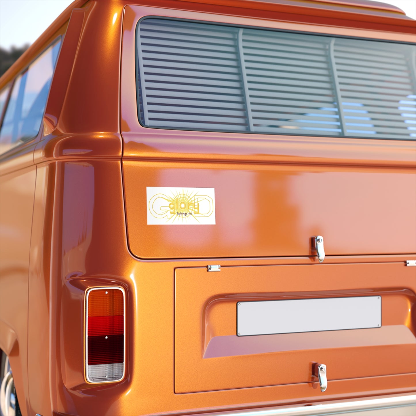 Bumper Sticker — "Glory Belongs To" Radiant Sun Vinyl Decal