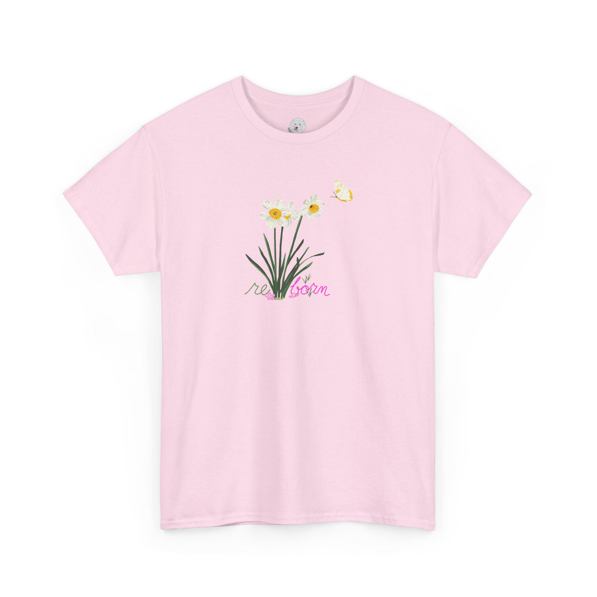Daffodil Bouquet Tee — "re-born" Floral Graphic T‑Shirt