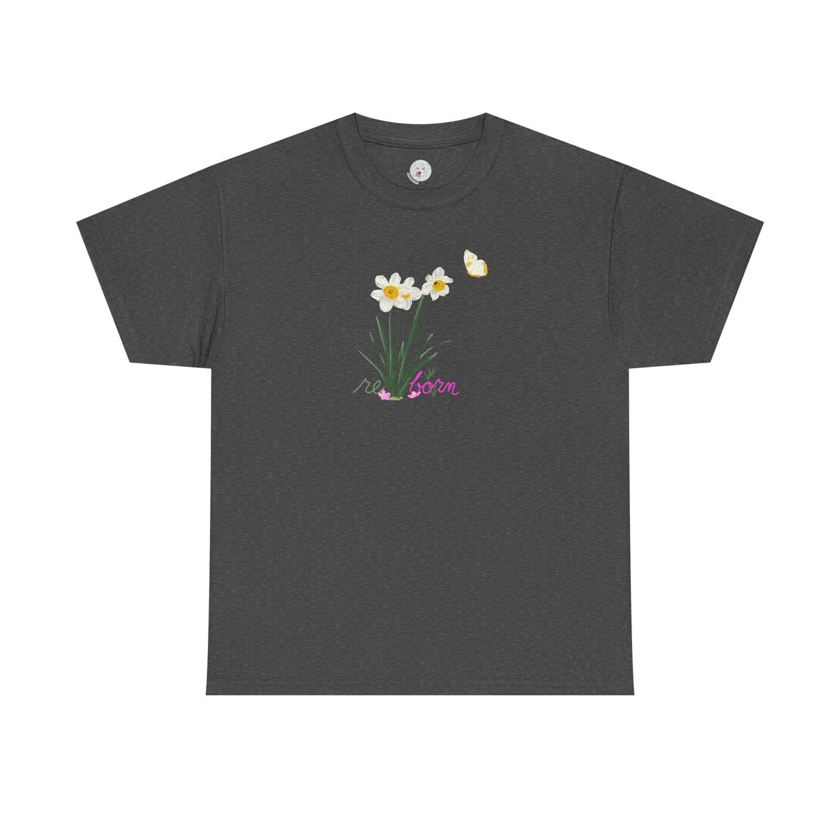 Daffodil Bouquet Tee — "re-born" Floral Graphic T‑Shirt
