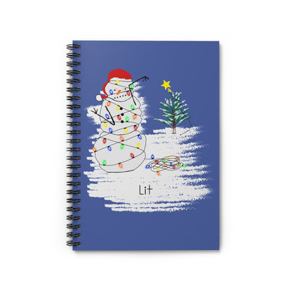 Holiday Snowman Notebook — 'Lit' Christmas Spiral Notebook