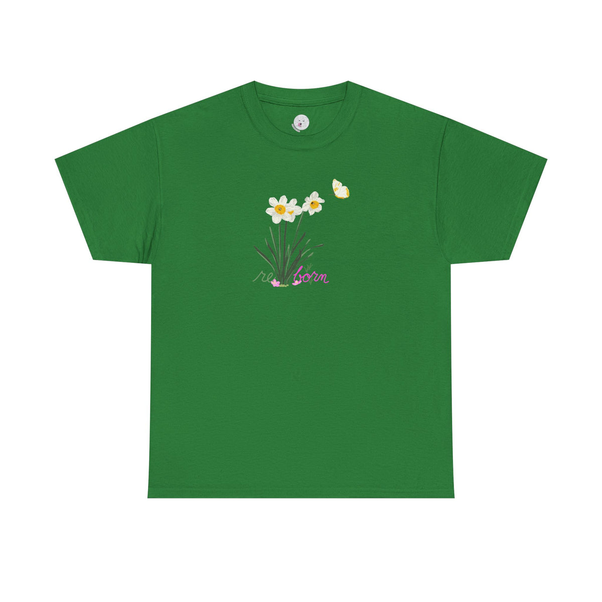 Daffodil Bouquet Tee — "re-born" Floral Graphic T‑Shirt