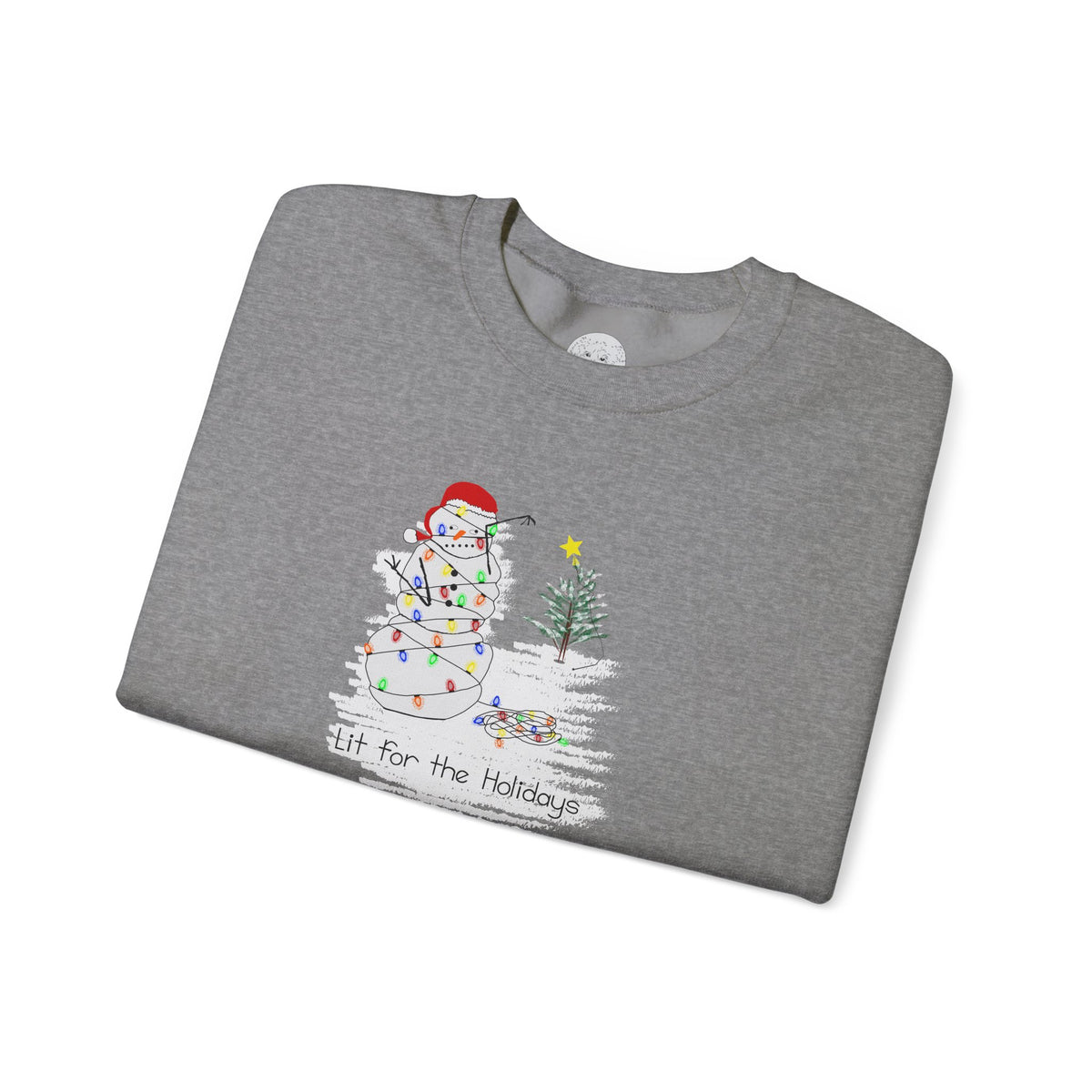 Winter Snowman Crewneck Sweatshirt – 'Lit for the Hollidays'