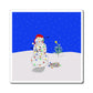 Snowman tangled in Tree Lights Refrigerator Magnet