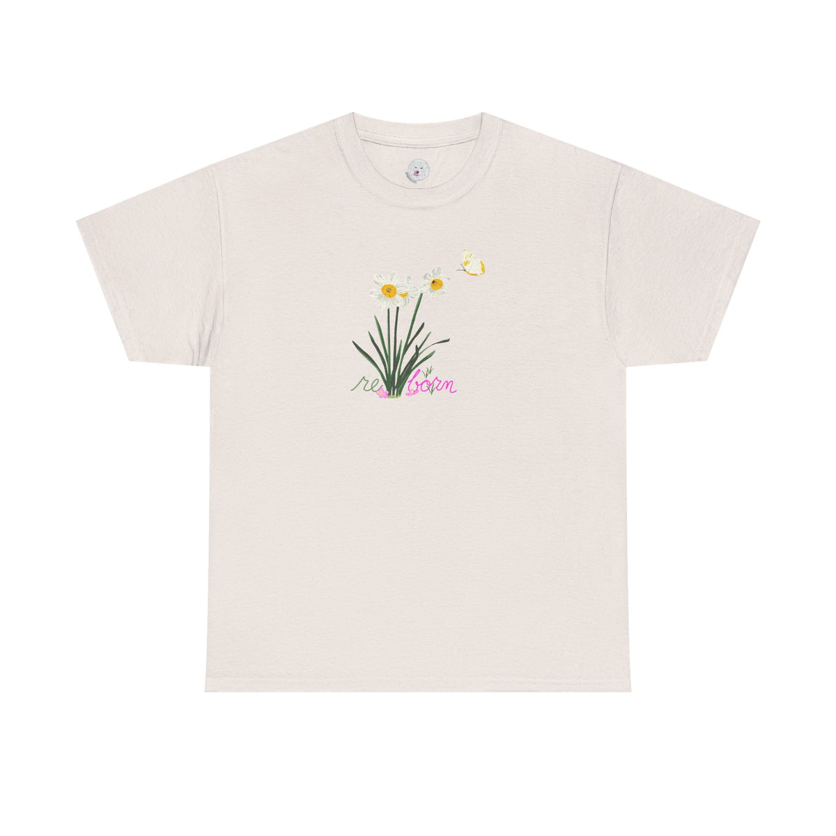 Daffodil Bouquet Tee — "re-born" Floral Graphic T‑Shirt