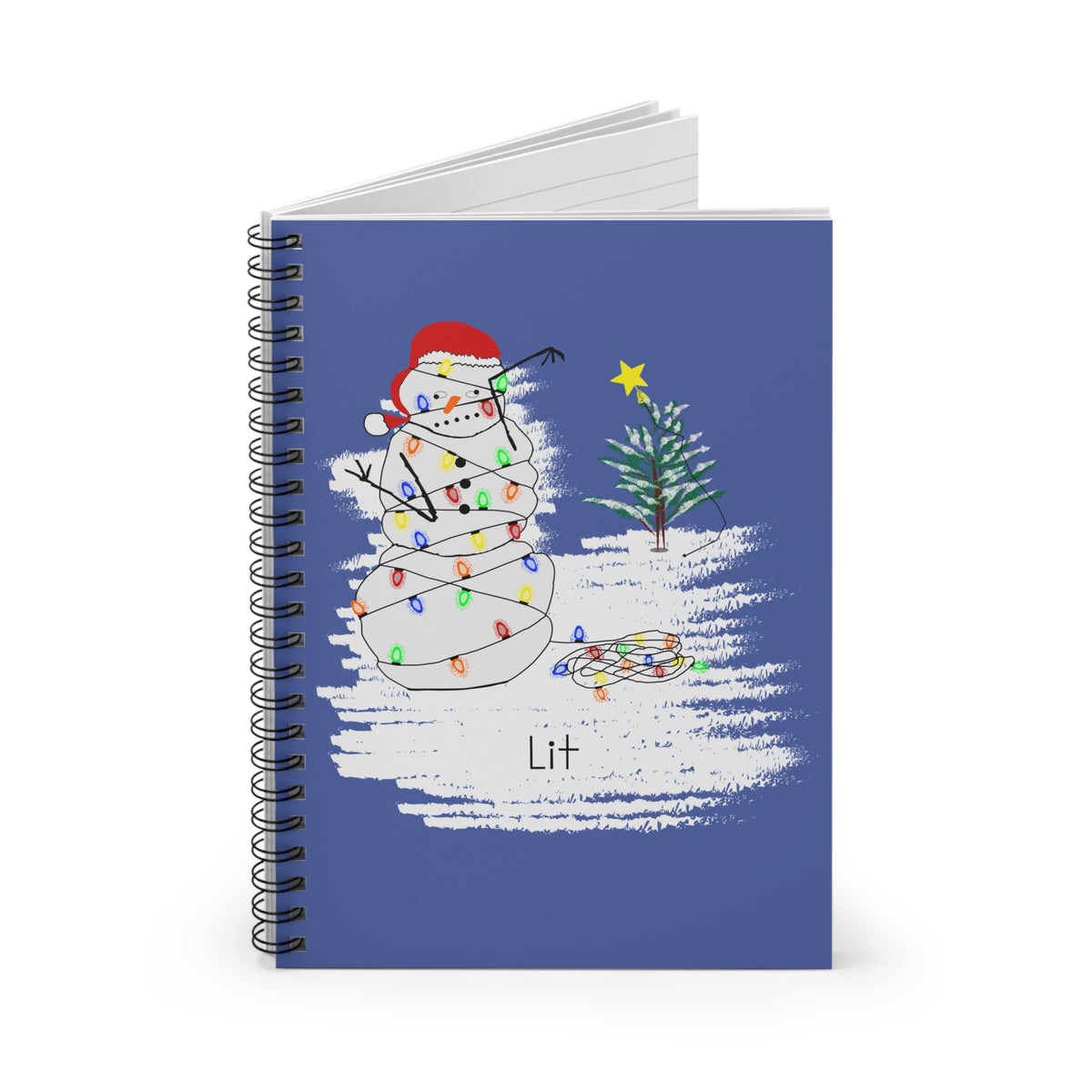 Holiday Snowman Notebook — 'Lit' Christmas Spiral Notebook