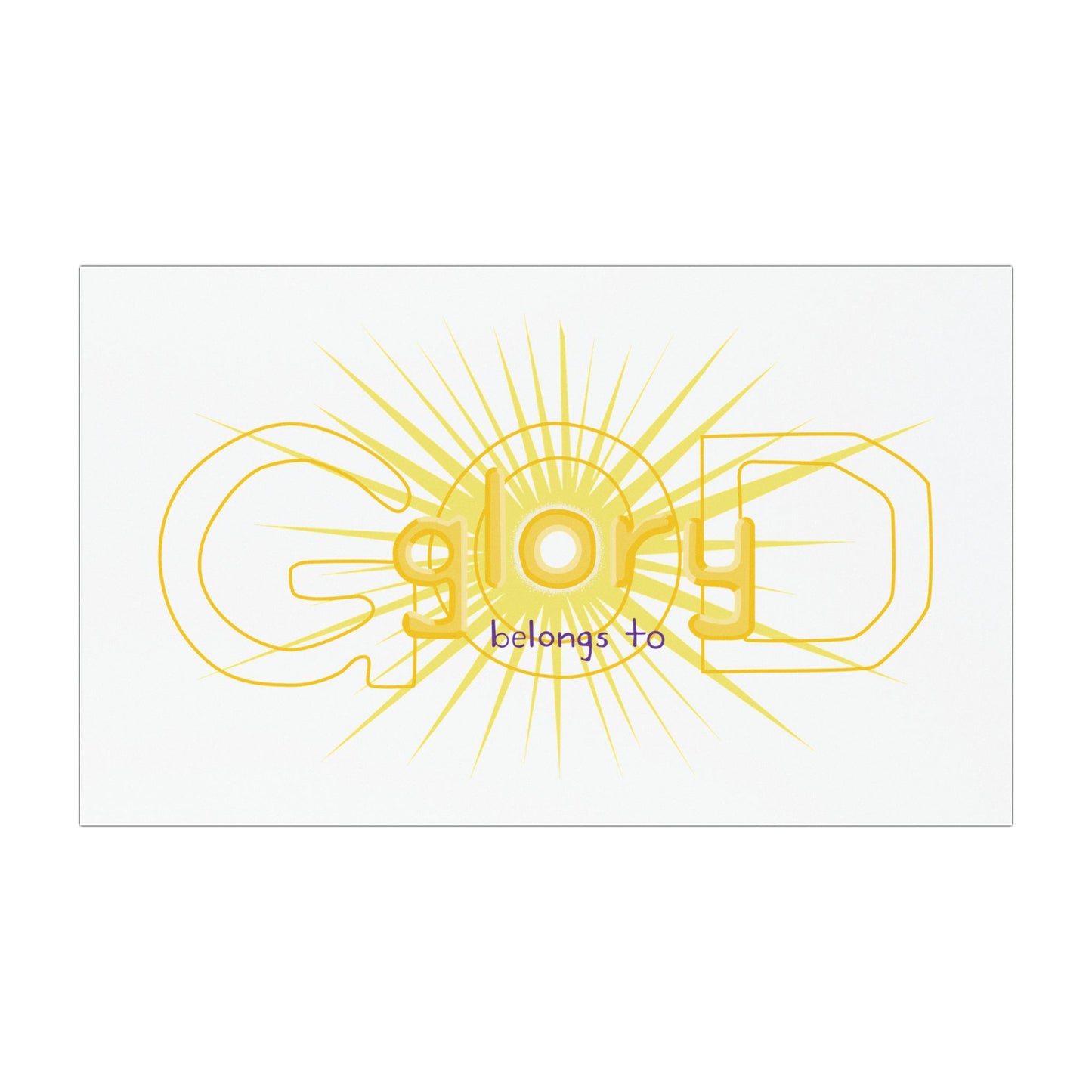 Car Magnet - Gold Sunburst "glory belongs to God"