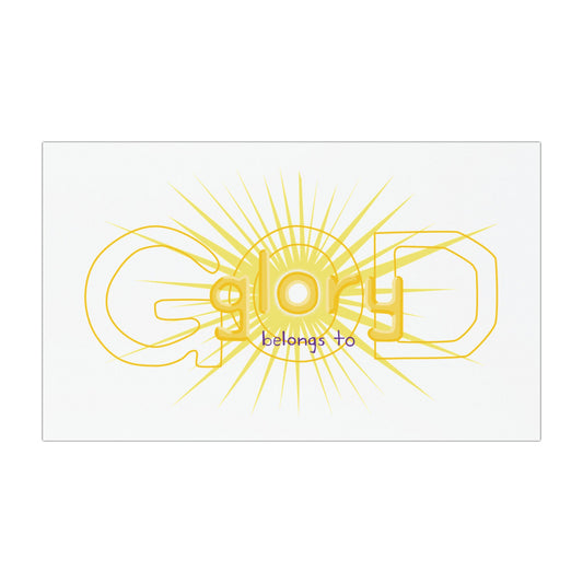 Car Magnet - Gold Sunburst "glory belongs to God"