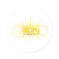 Sticker — 'God Belongs To' Sunburst Round Sticker (Indoor/Outdoor)