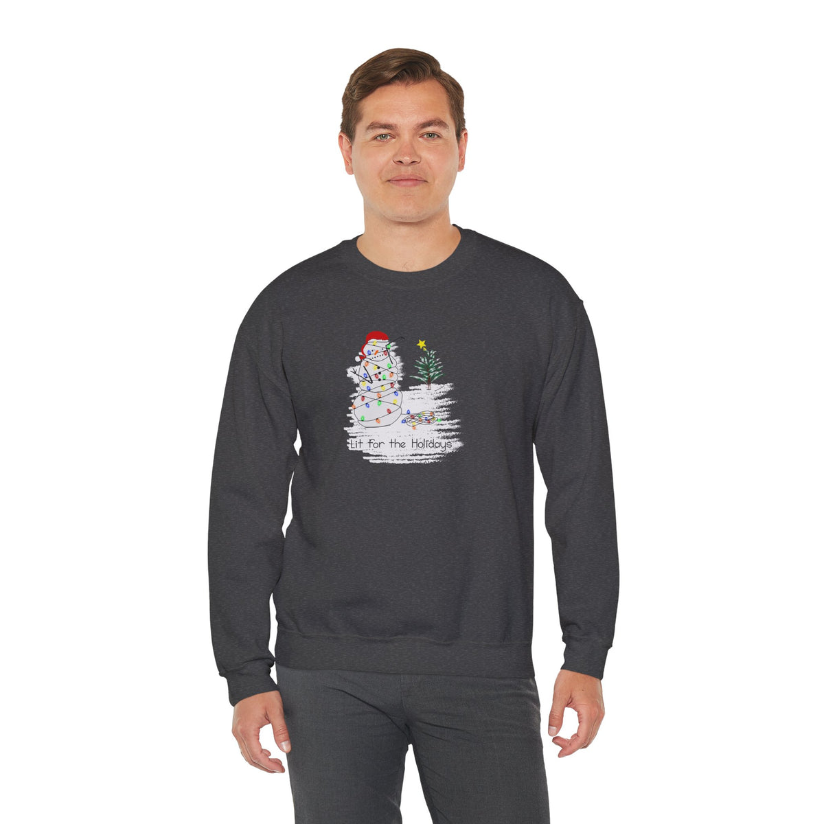 Winter Snowman Crewneck Sweatshirt – 'Lit for the Hollidays'