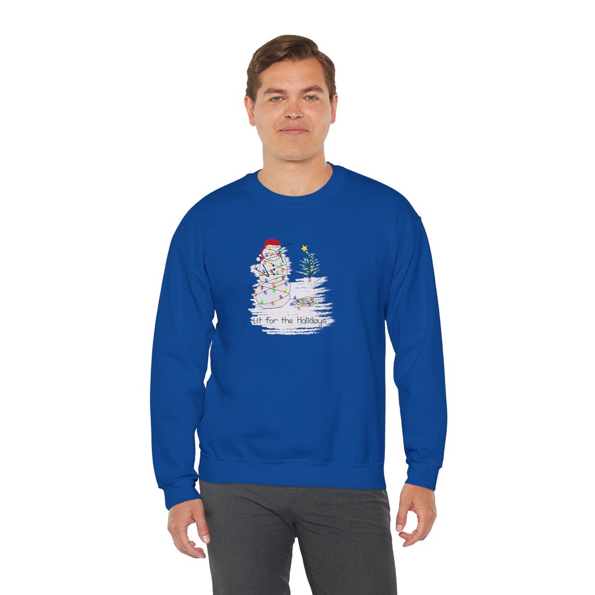 Winter Snowman Crewneck Sweatshirt – 'Lit for the Hollidays'