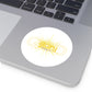 Sticker — 'God Belongs To' Sunburst Round Sticker (Indoor/Outdoor)