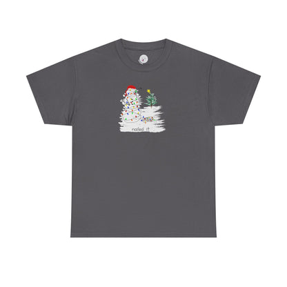 Christmas Snowman T‑Shirt - 'nailed it' Funny Holiday Tee