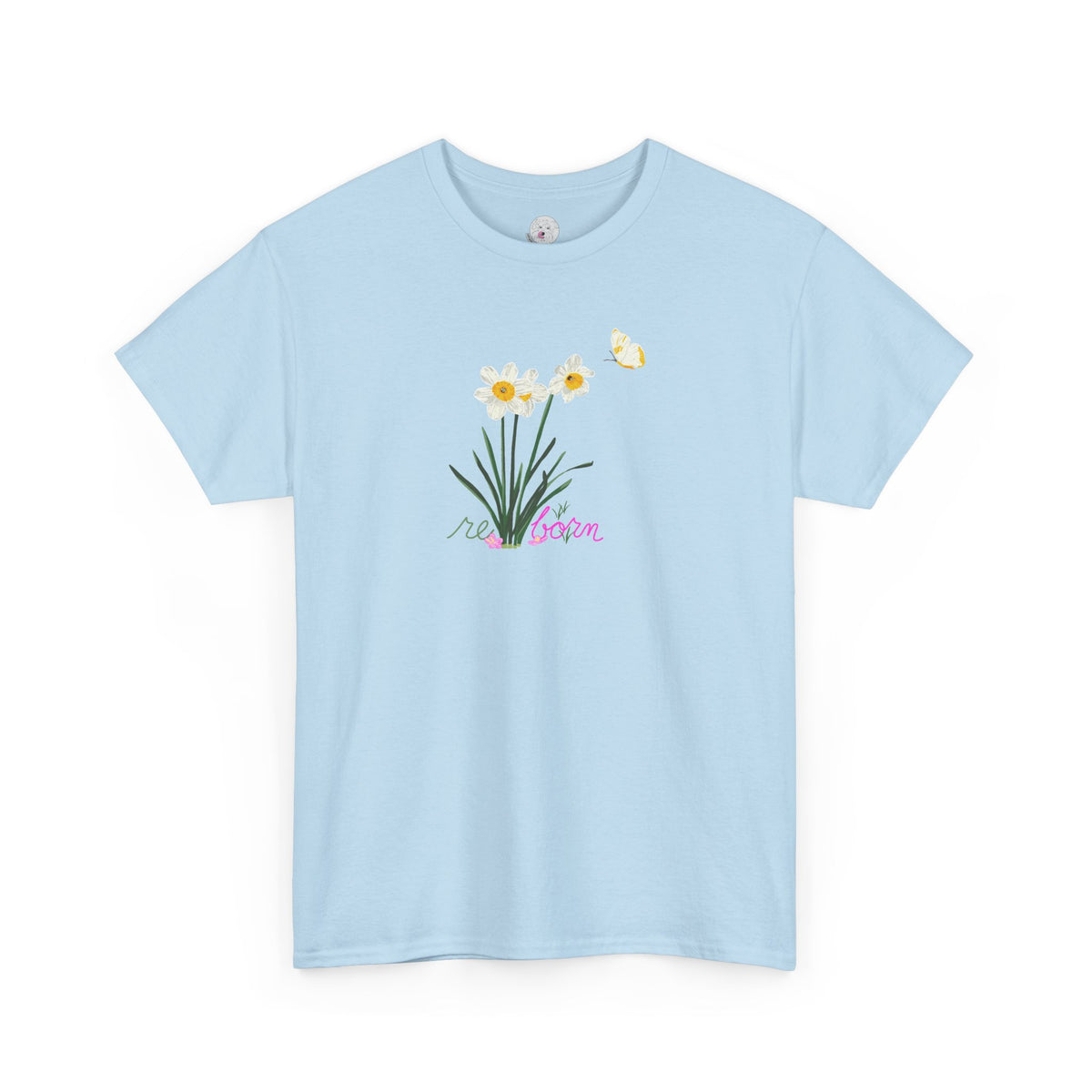 Daffodil Bouquet Tee — "re-born" Floral Graphic T‑Shirt