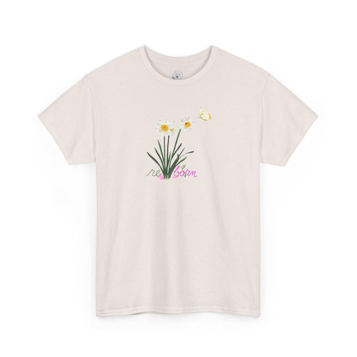 Daffodil Bouquet Tee — "re-born" Floral Graphic T‑Shirt