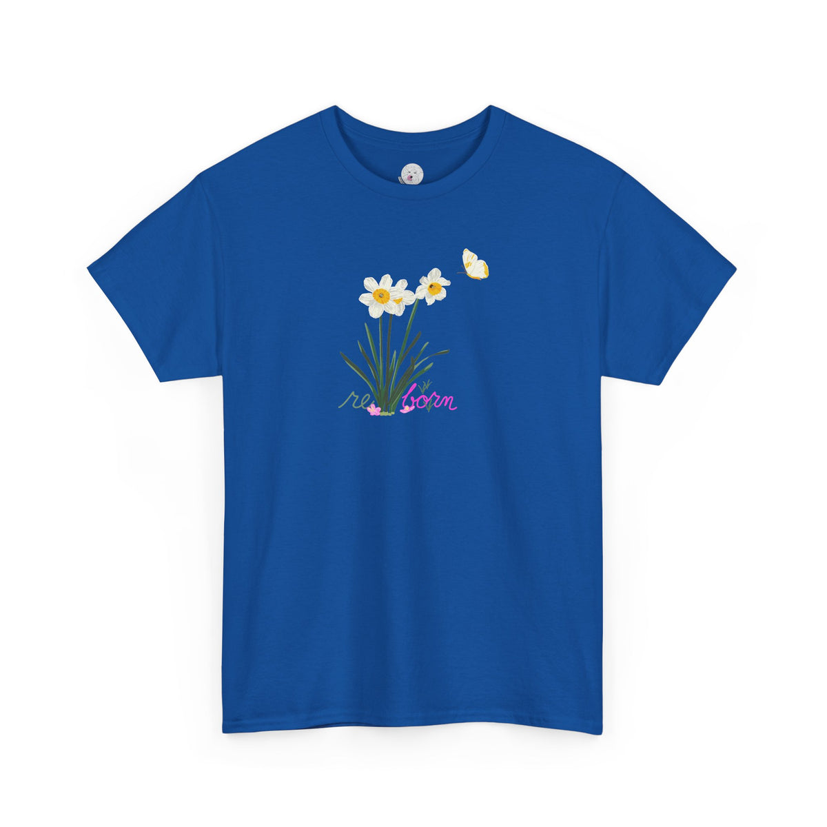 Daffodil Bouquet Tee — "re-born" Floral Graphic T‑Shirt