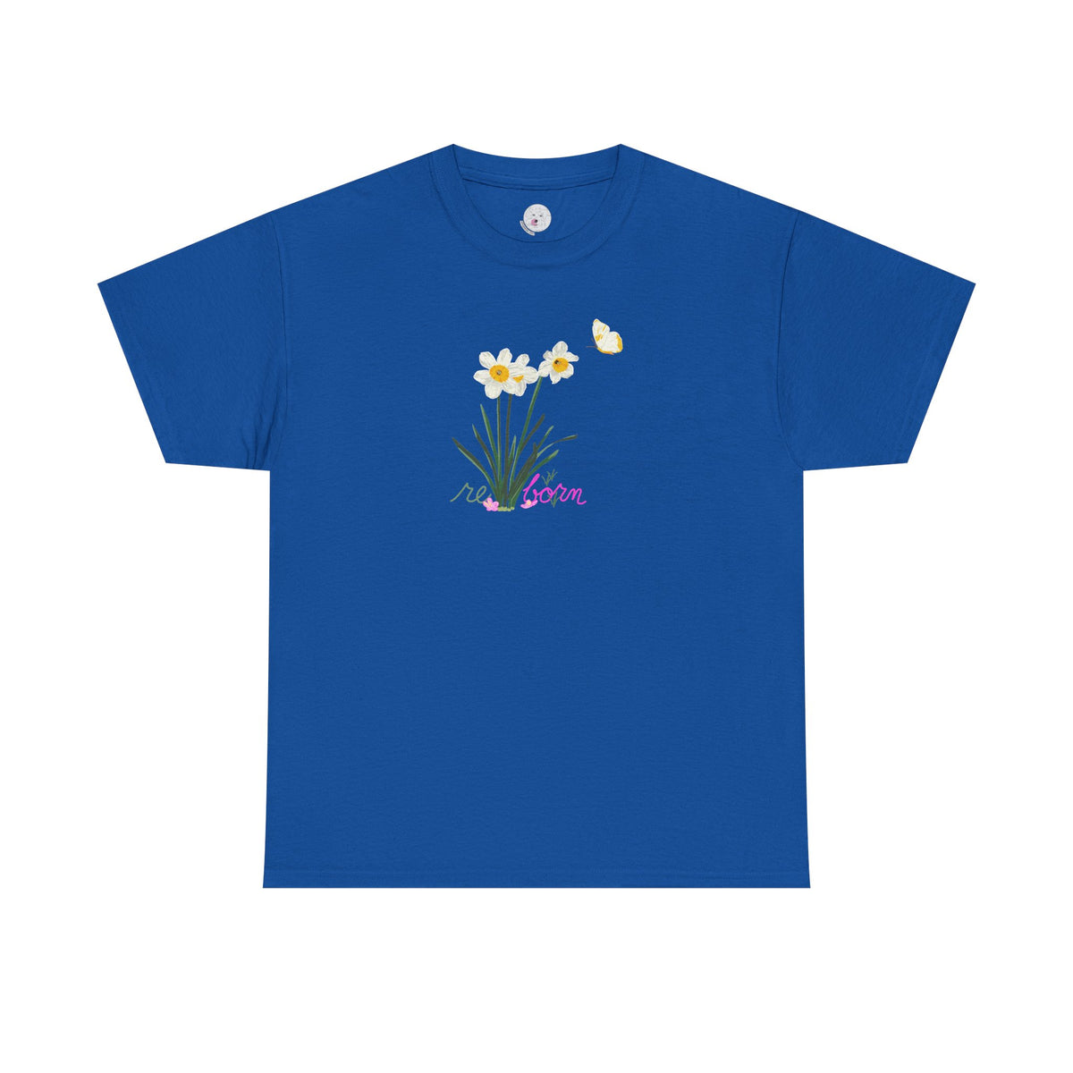 Daffodil Bouquet Tee — "re-born" Floral Graphic T‑Shirt