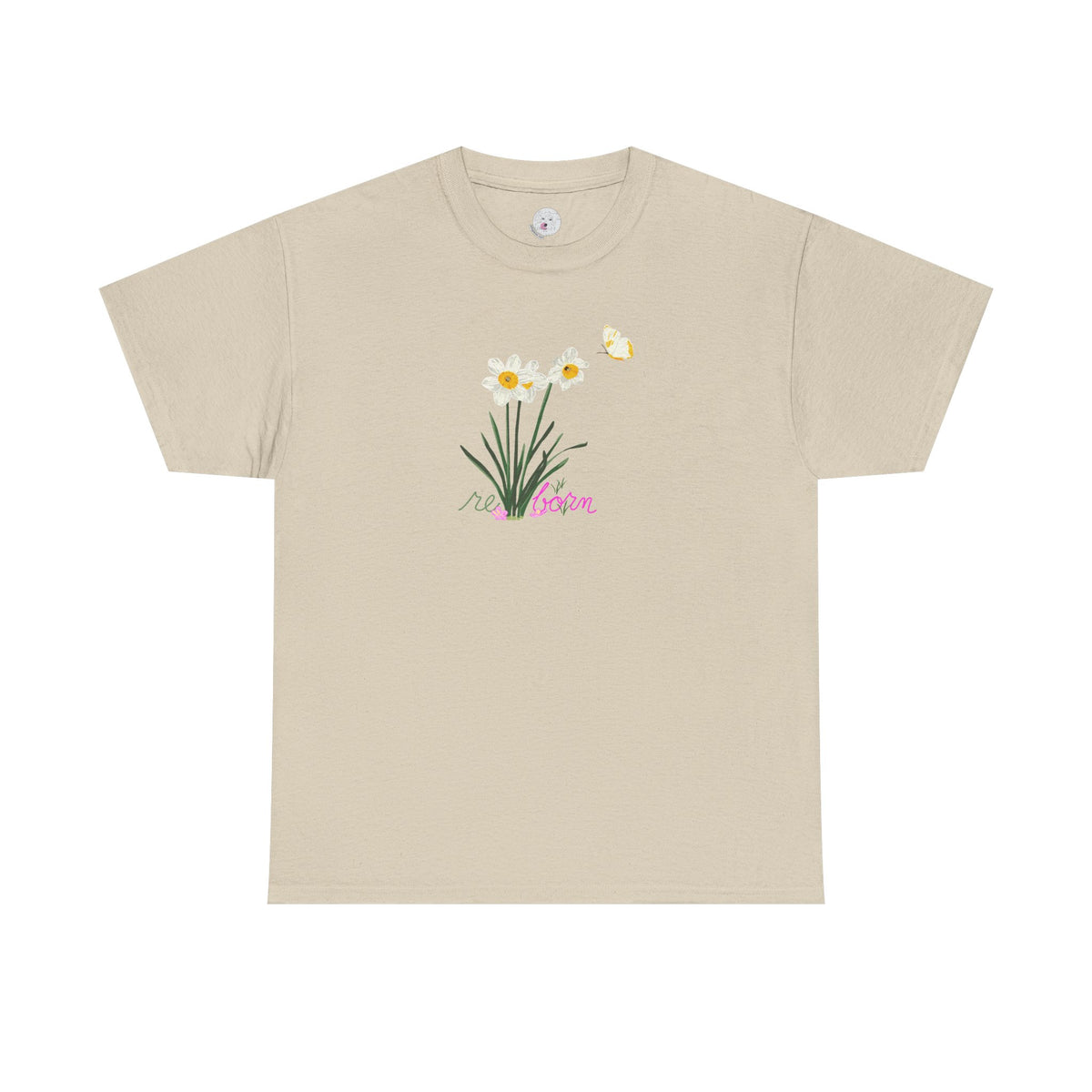 Daffodil Bouquet Tee — "re-born" Floral Graphic T‑Shirt