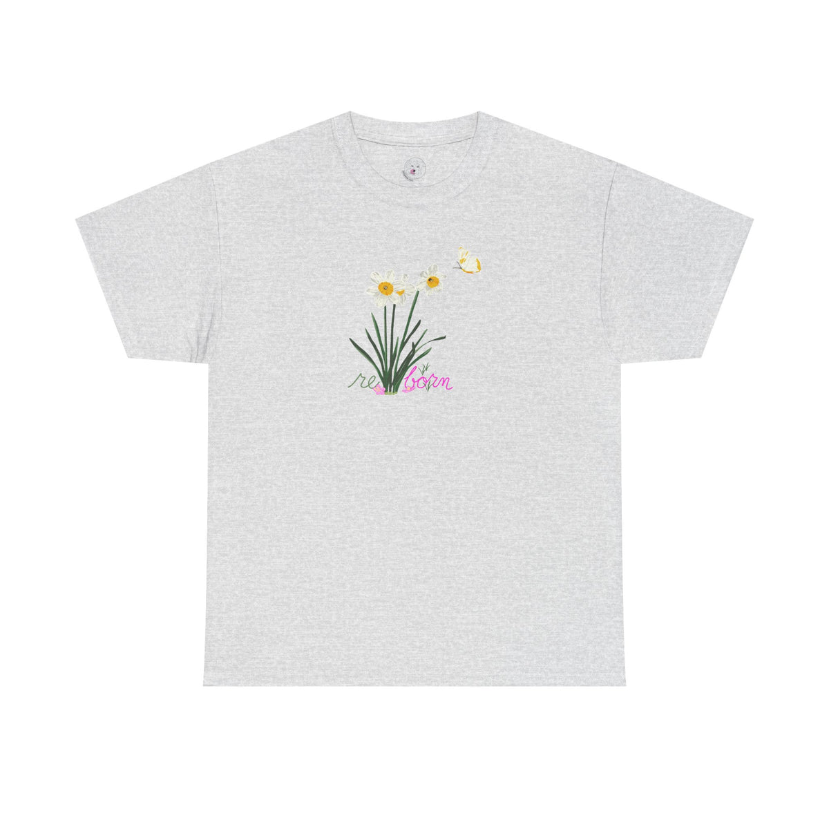 Daffodil Bouquet Tee — "re-born" Floral Graphic T‑Shirt