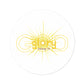 Sticker — 'God Belongs To' Sunburst Round Sticker (Indoor/Outdoor)