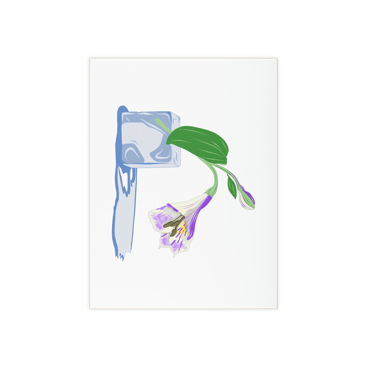 Flower On Ice Vector, ceramic photo tile rectangle