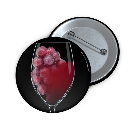 Wine and Grapes close up pin button
