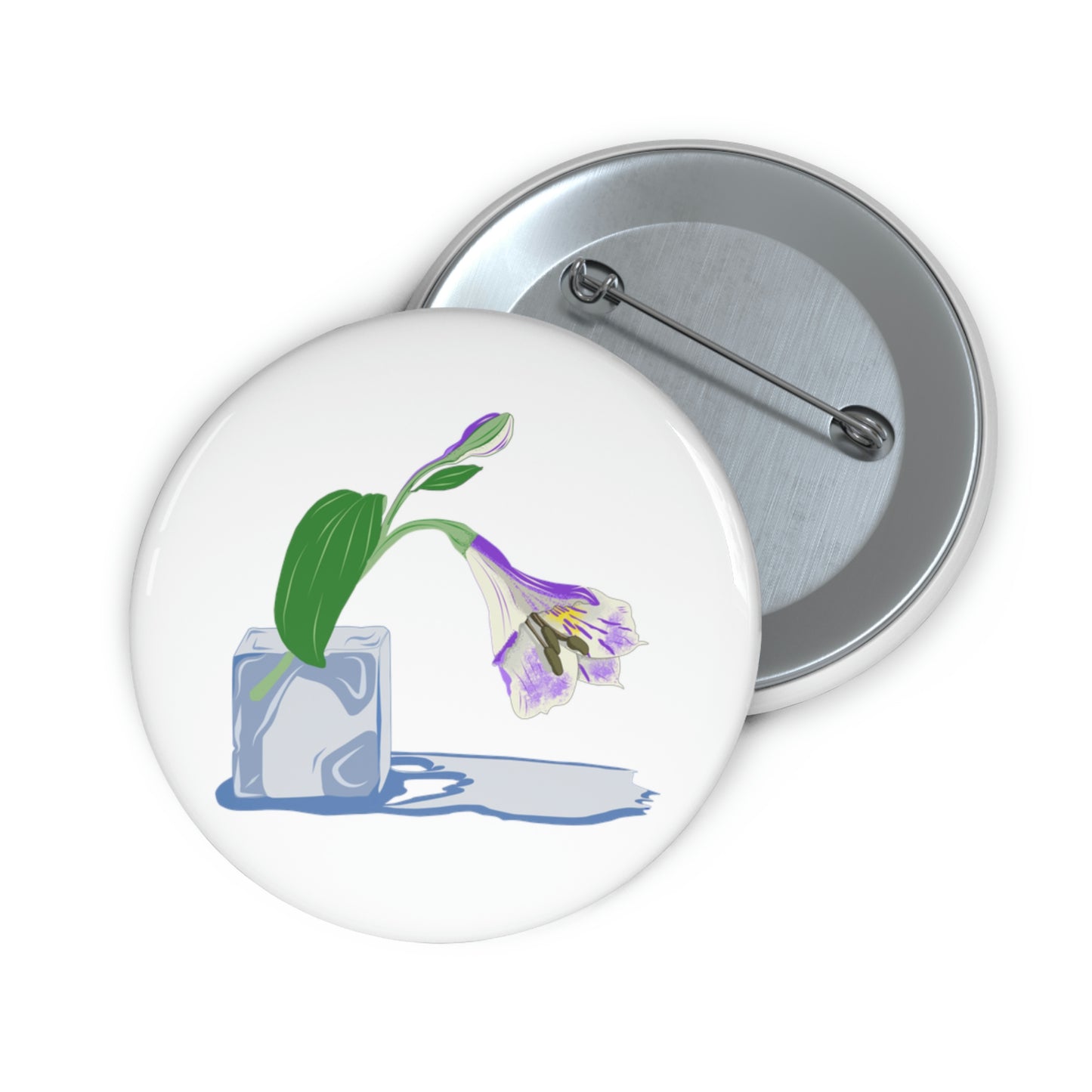 Flower On Ice Vector, pin buttons