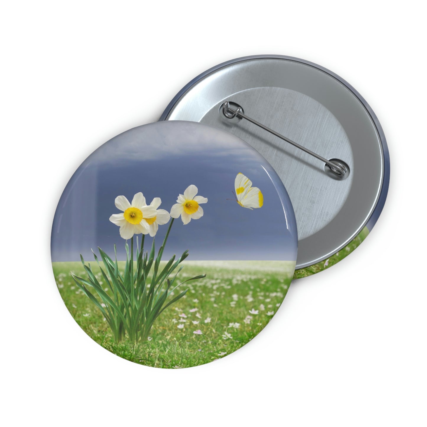 Springtime pin button