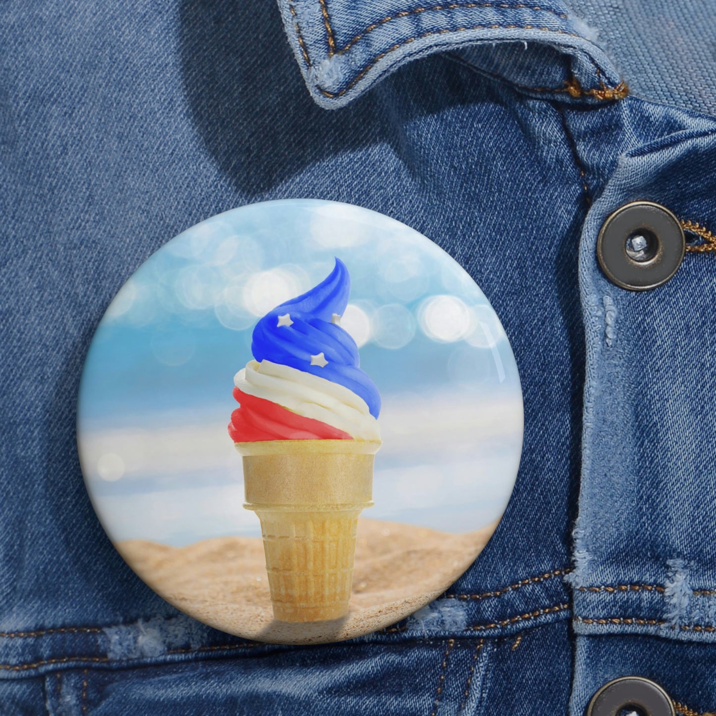 Summertime pin button