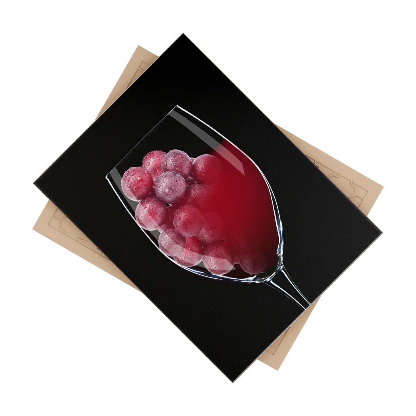 Wine and Grapes close-up, ceramic photo tile rectangle