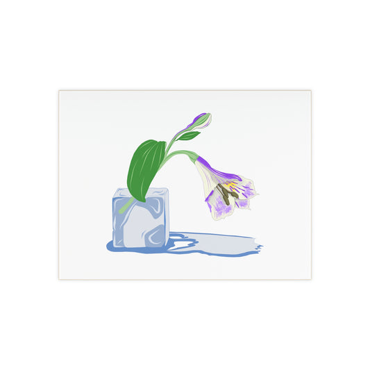 Flower On Ice Vector, ceramic photo tile rectangle