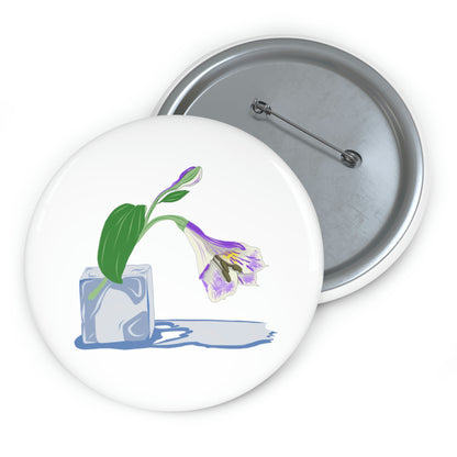 Flower On Ice Vector, pin buttons