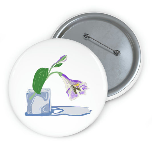 Flower On Ice Vector, pin buttons