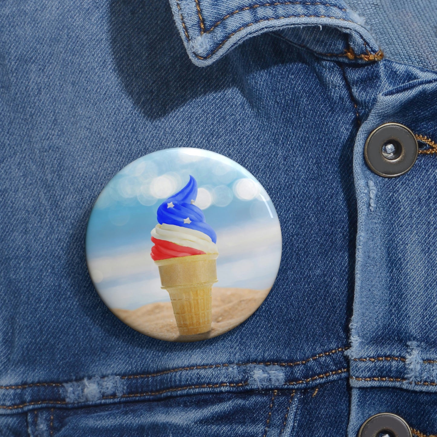 Summertime pin button