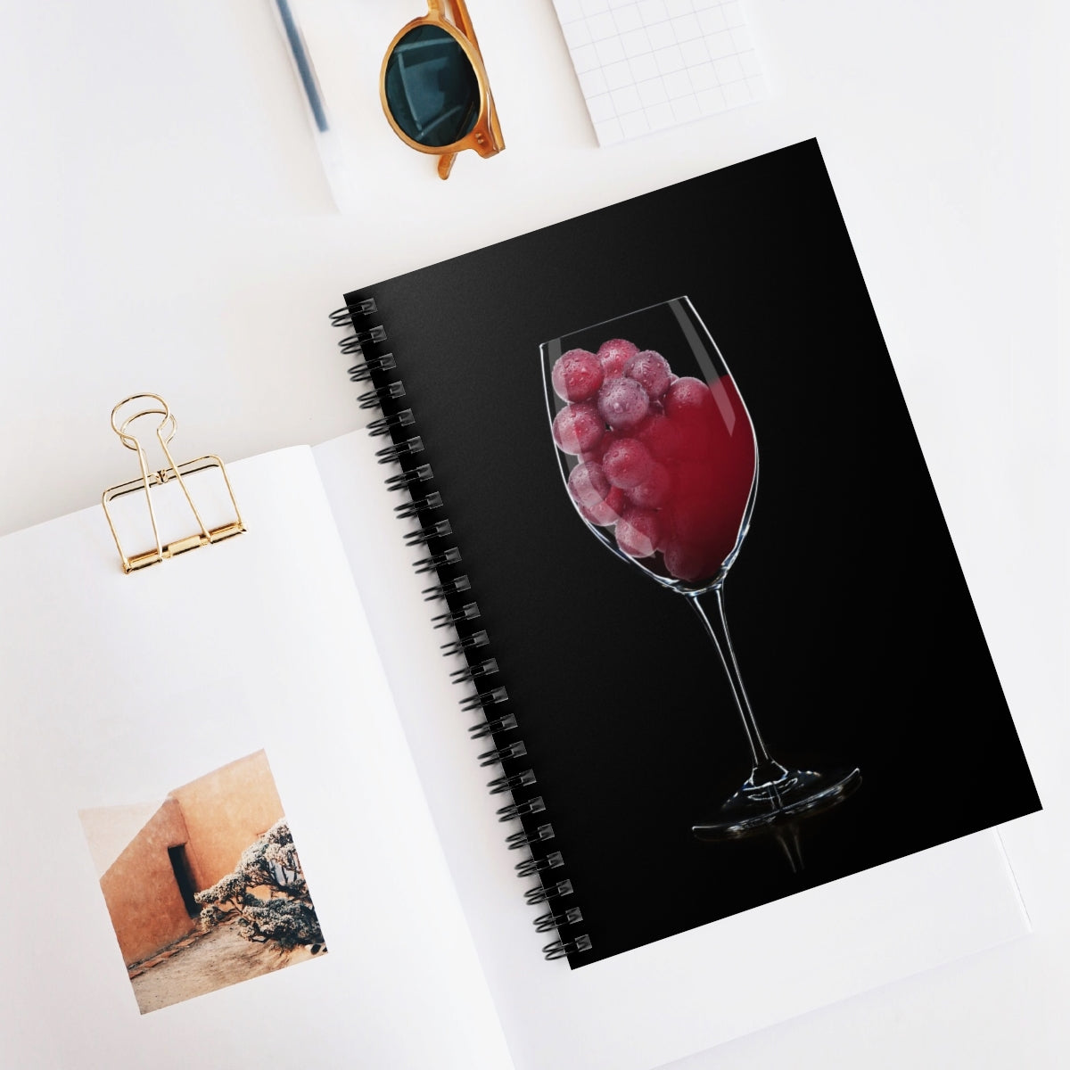 Wine and Grapes Spiral Notebook - Ruled Line