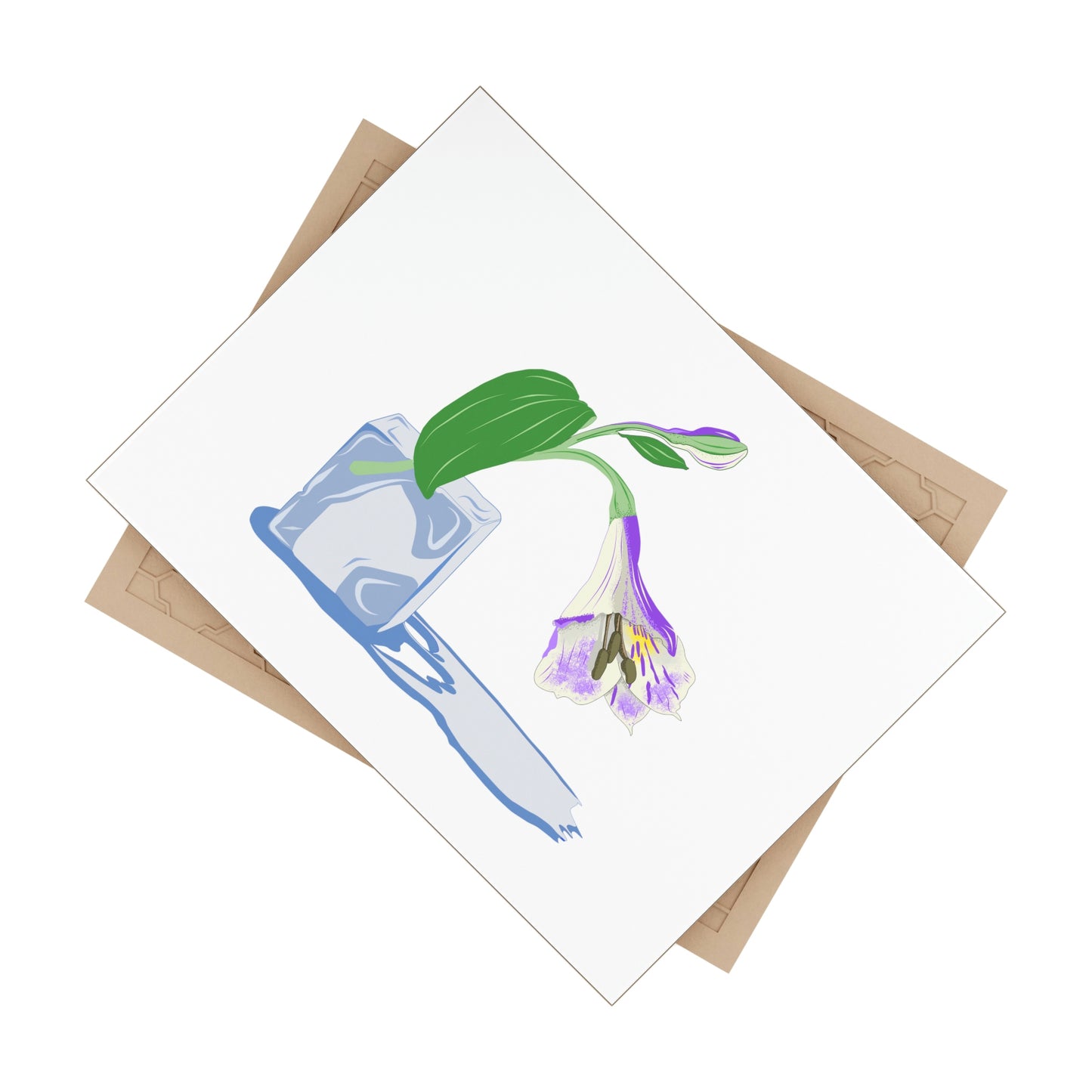 Flower On Ice Vector, ceramic photo tile rectangle