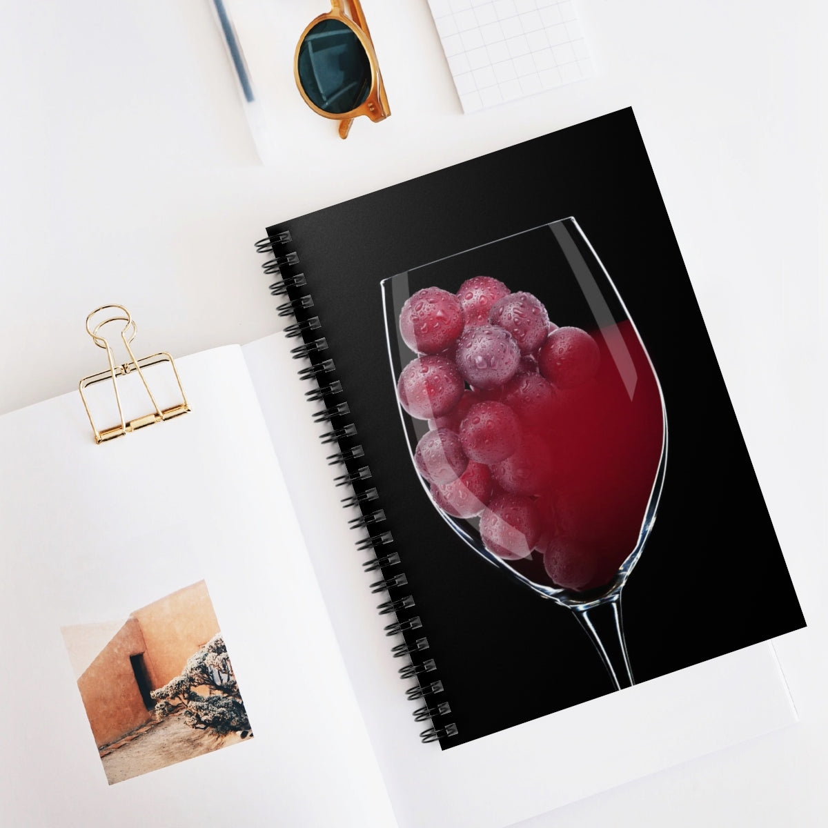 Wine and Grapes Close-up Spiral Notebook - Ruled Line