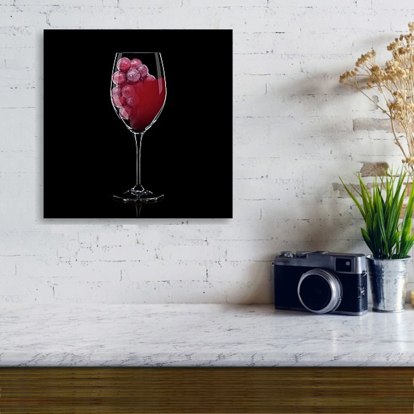 Wine and Grapes Square - Canvas Print