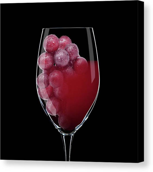 Wine and Grapes square close-up - Canvas Print